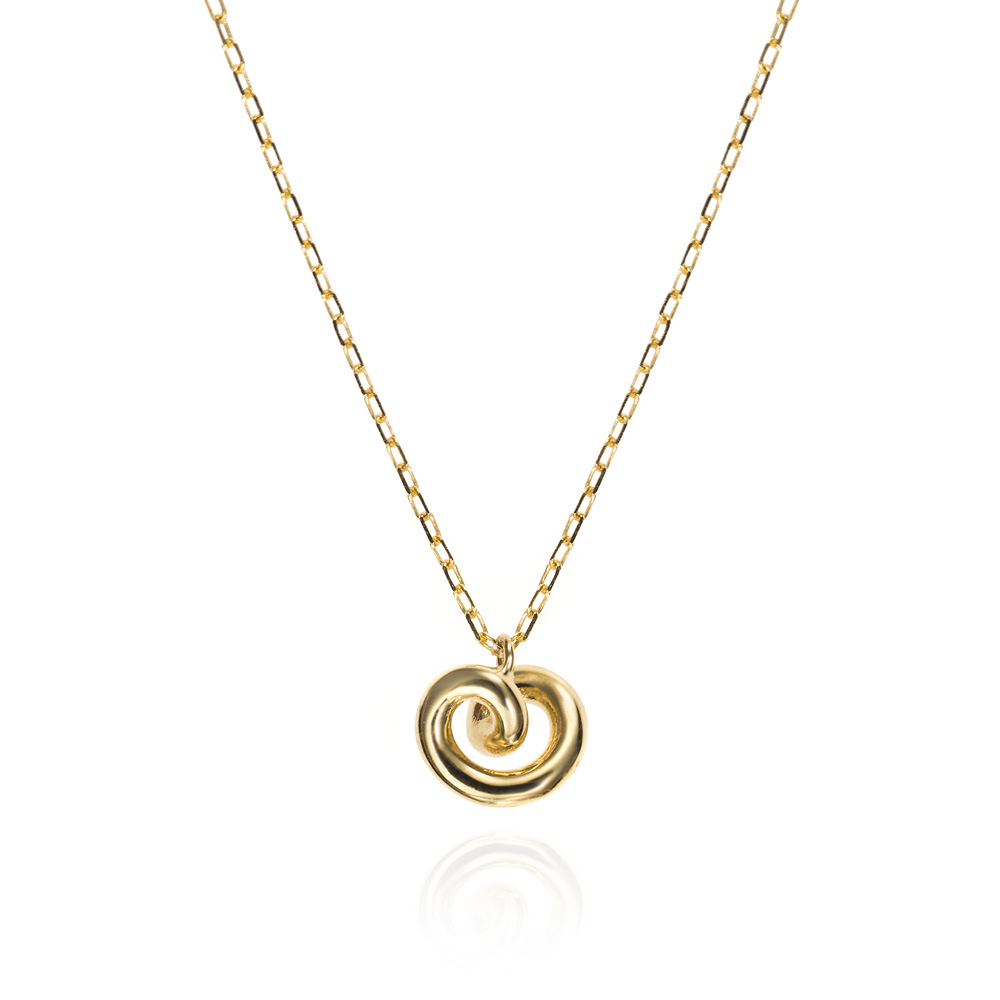 Colgante con cadena de oro 9K nudo corazón liso