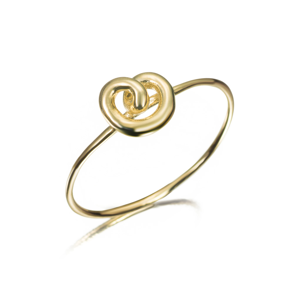 Anillo de oro 9K nudo corazón liso