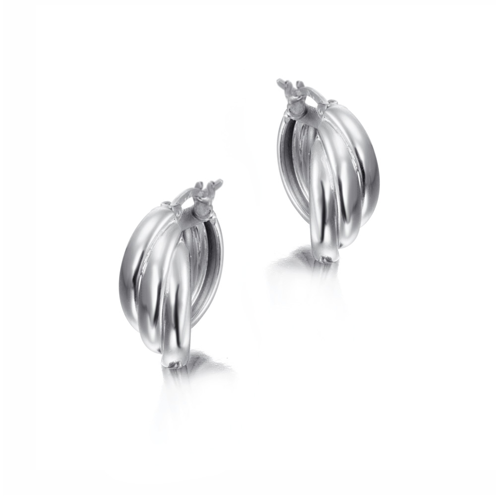 Aros de plata criolla triple