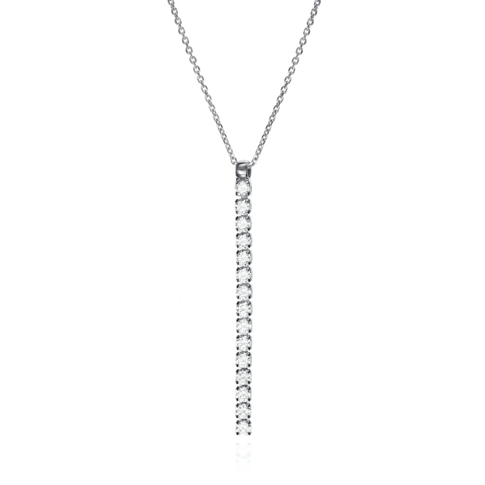 Gargantilla de plata con colgante circonitas
