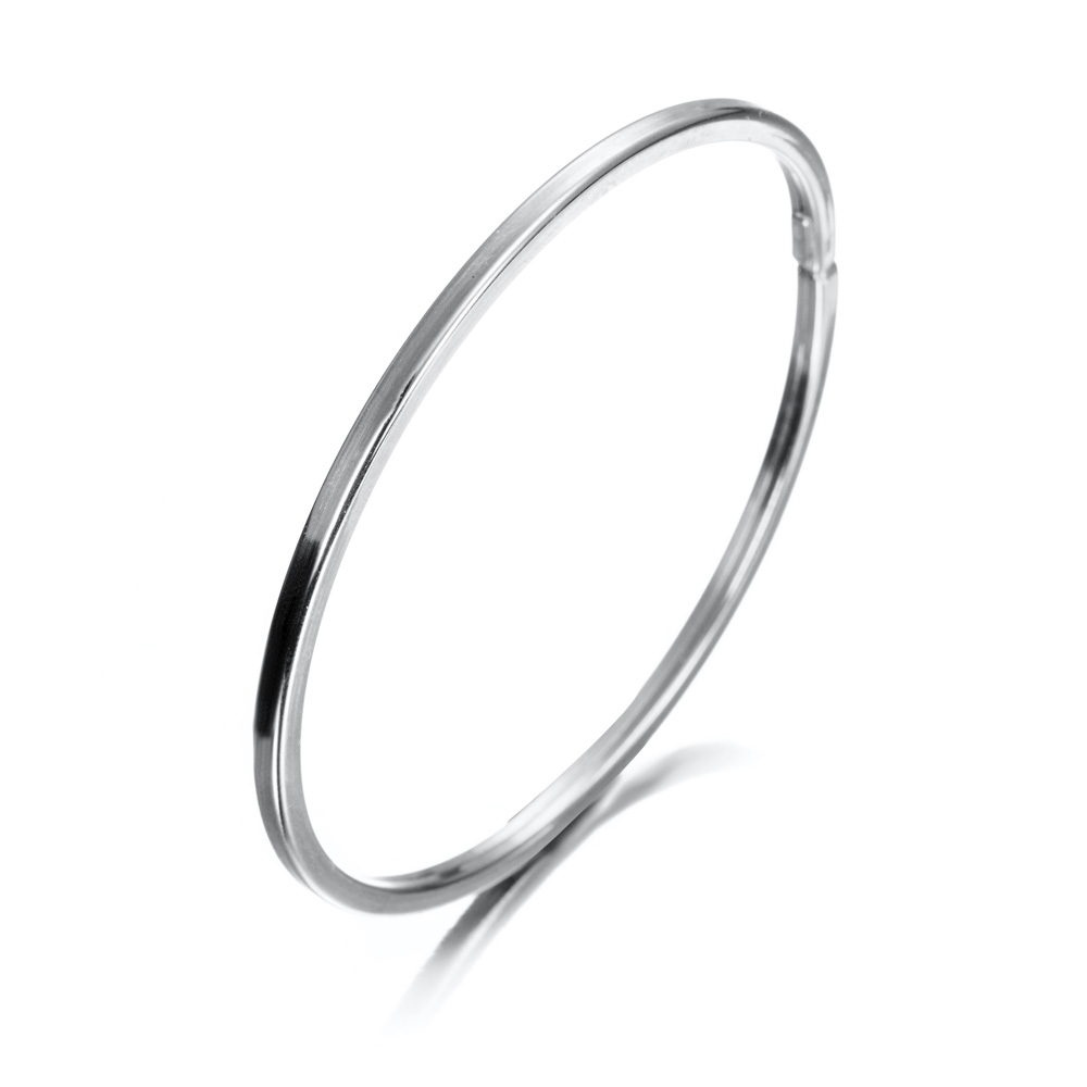 Pulsera de plata rígida lisa 2,5 mm