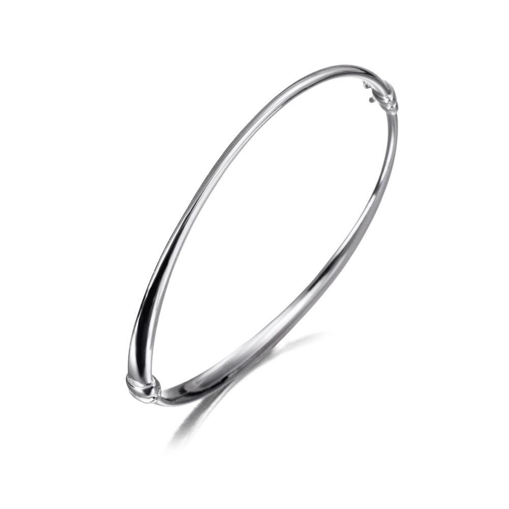 Pulsera de plata rígida ondulada