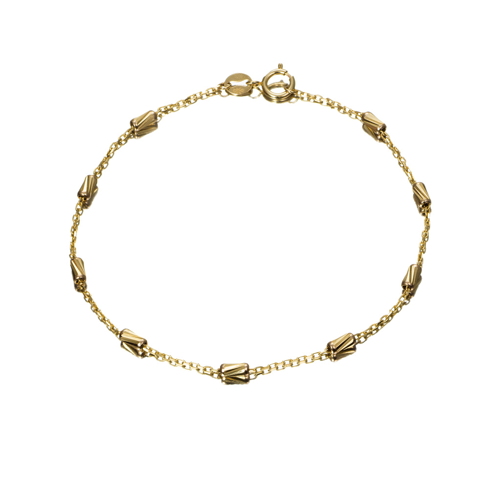 Pulsera de oro 9K con barritas lisas pequeñas