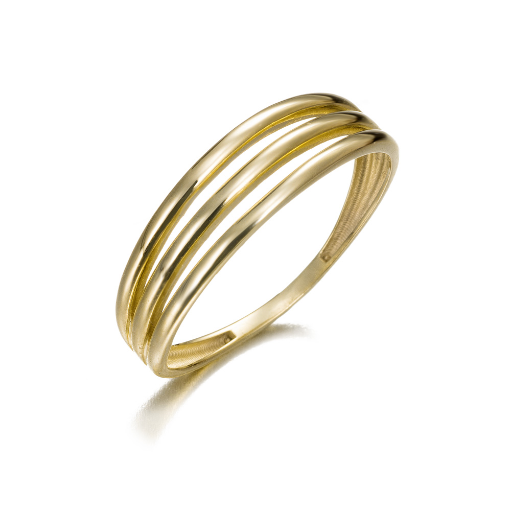 Anillo oro 9K triple hilo circular
