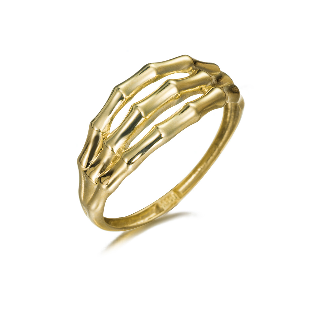 Anillo oro 9K triple hilo bambú