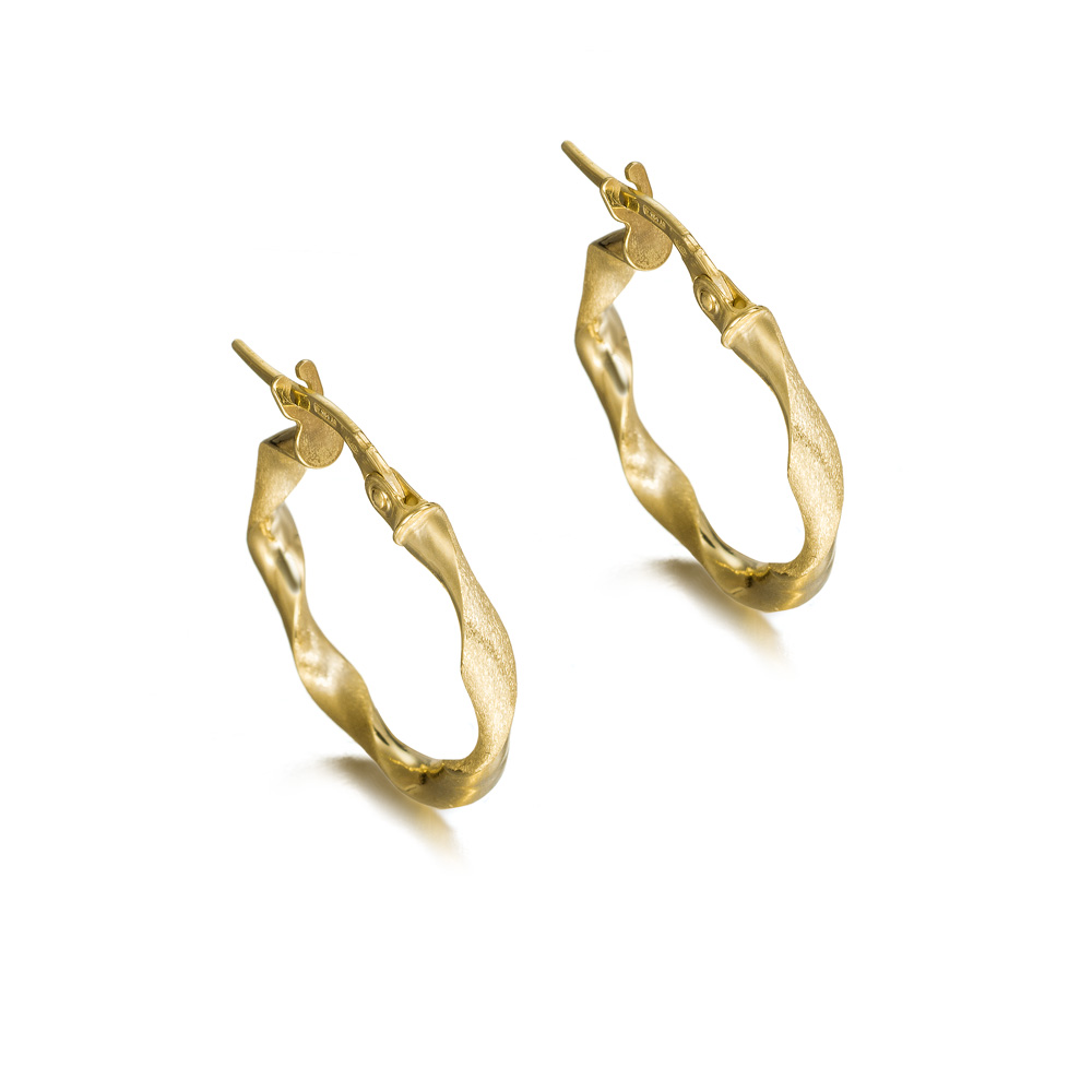 Aros medianos de oro 9K entorchados