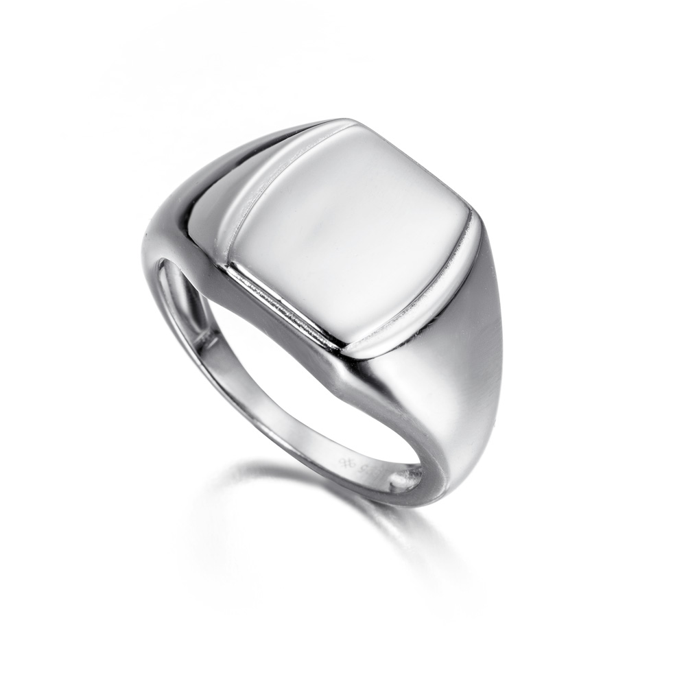 Sello de plata cuadrado y liso