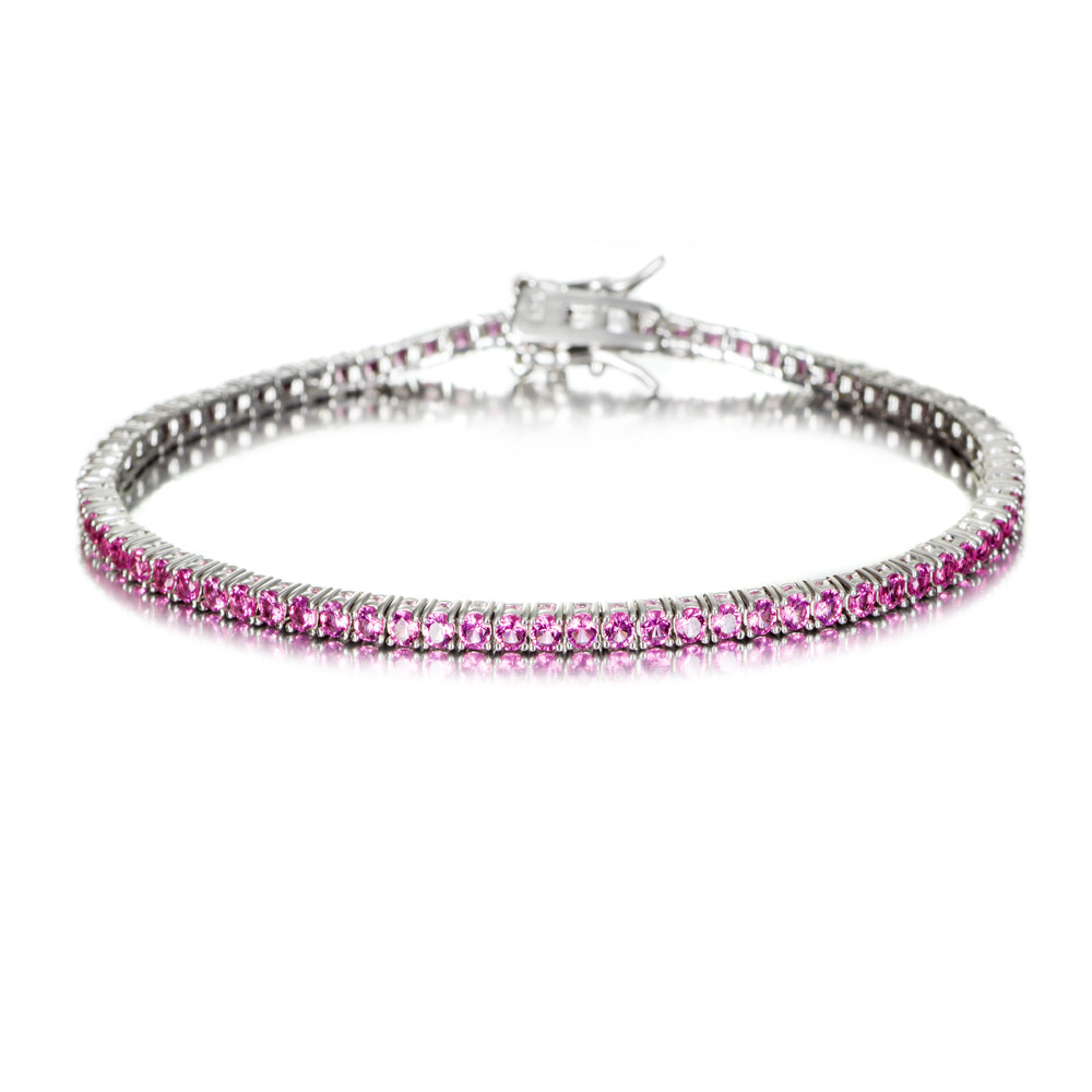 Pulsera de plata riviere circonitas 2 mm