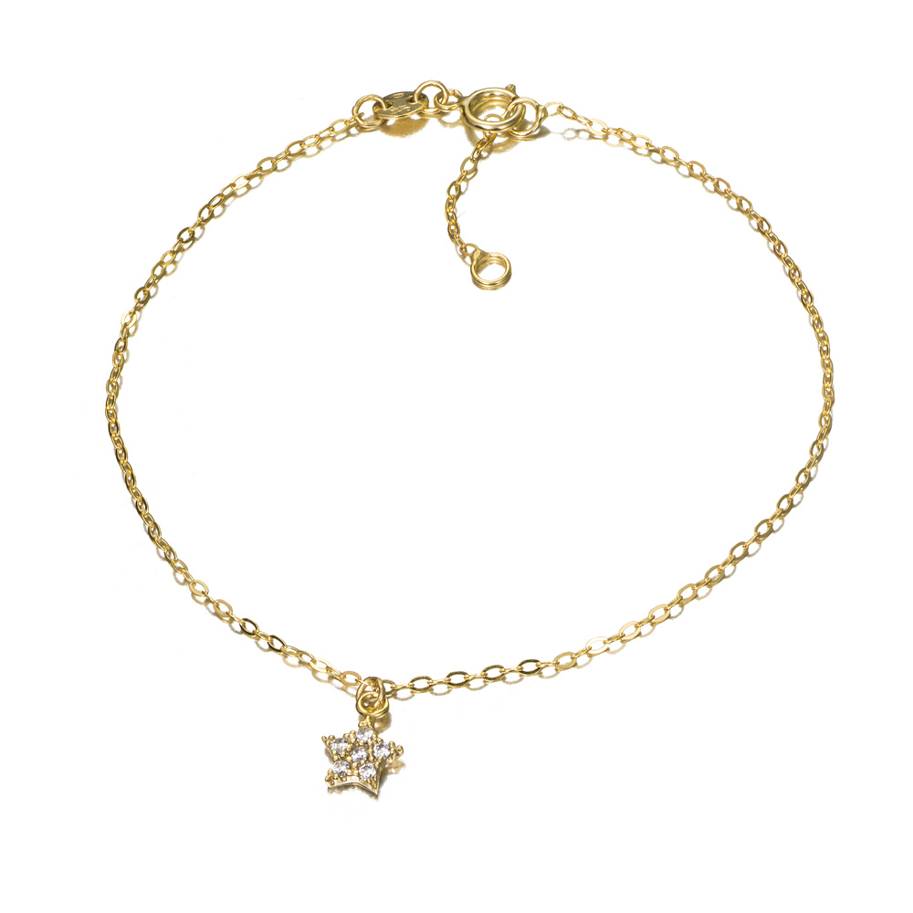 Pulsera articulada de oro 9K circonitas estrella