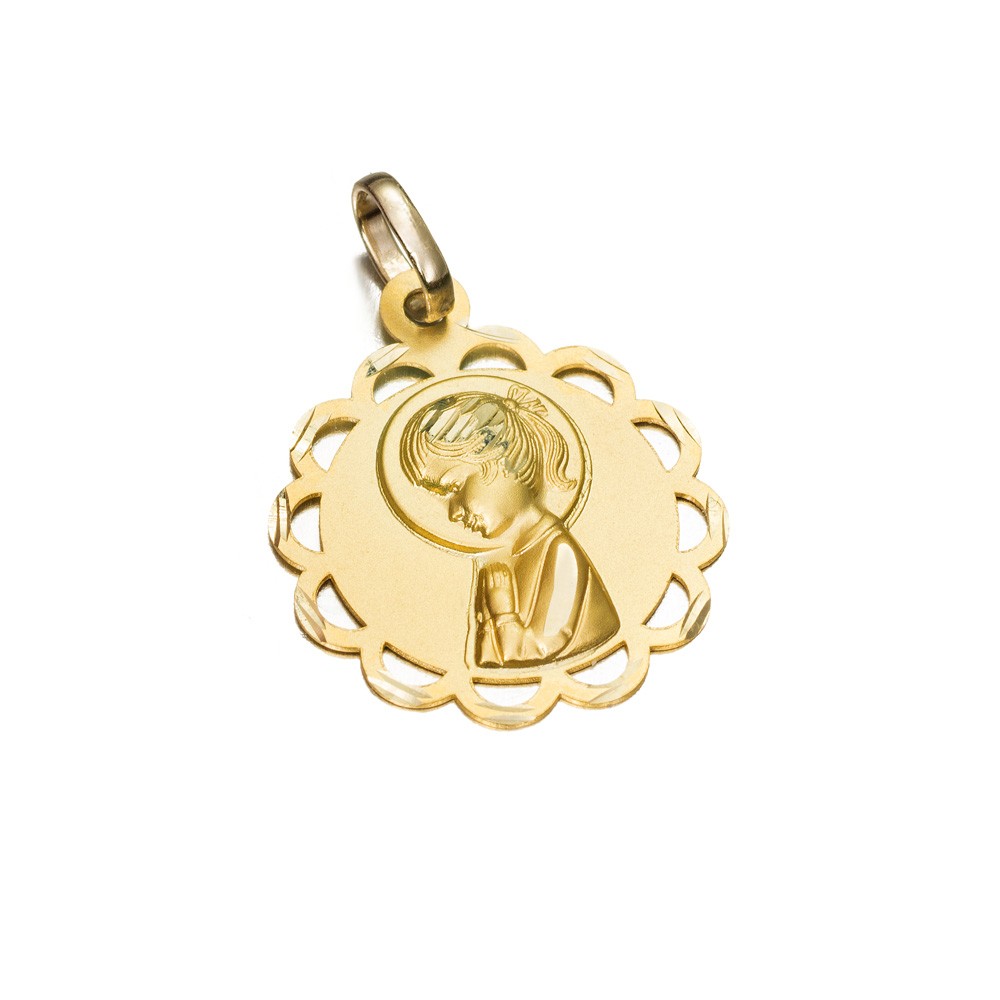 Medalla de oro 9K ángel calado
