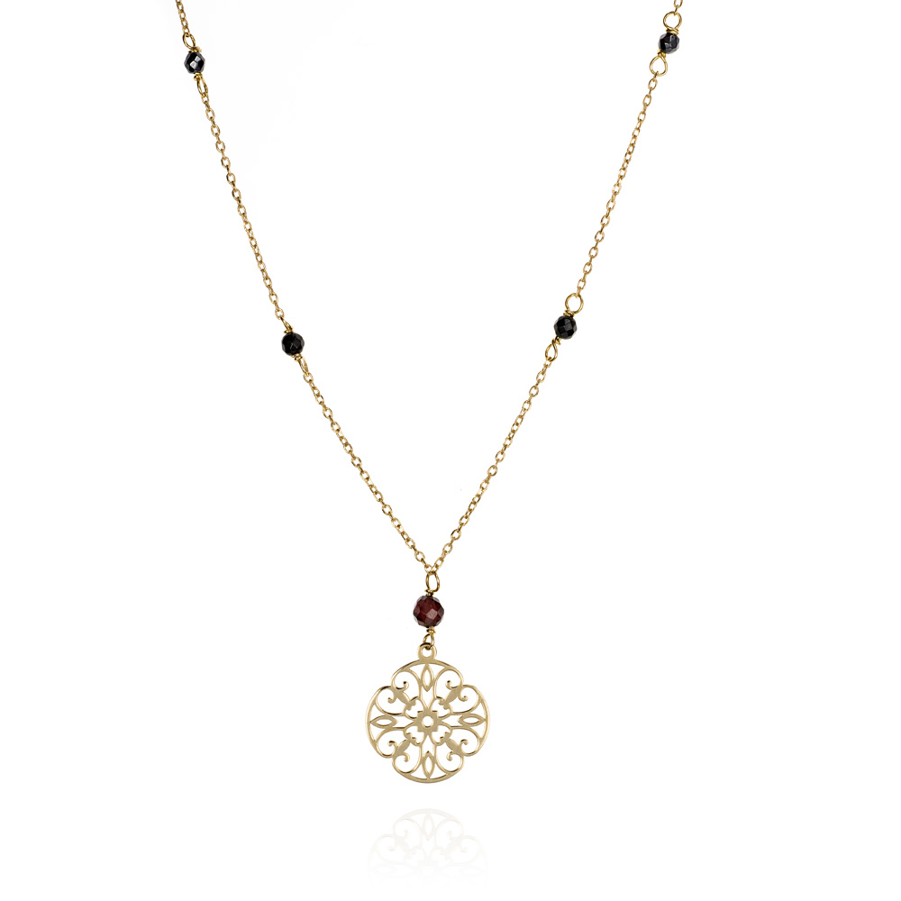 Colgante con cadena de oro 9K hematites