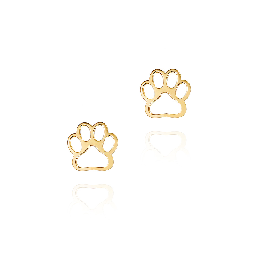 Pendientes pequeños de oro 9K huella lisa