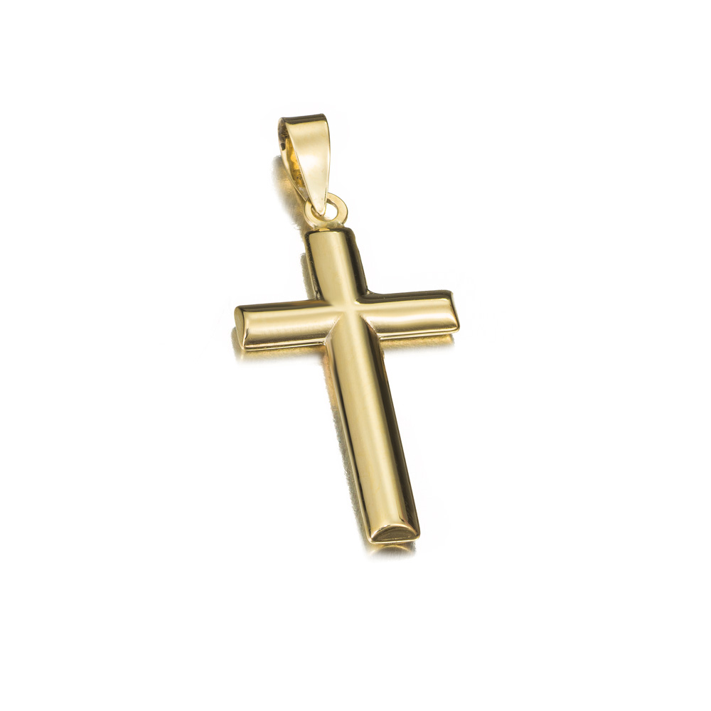 Cruz de oro 9K lisa cuadrada 25x15 mm