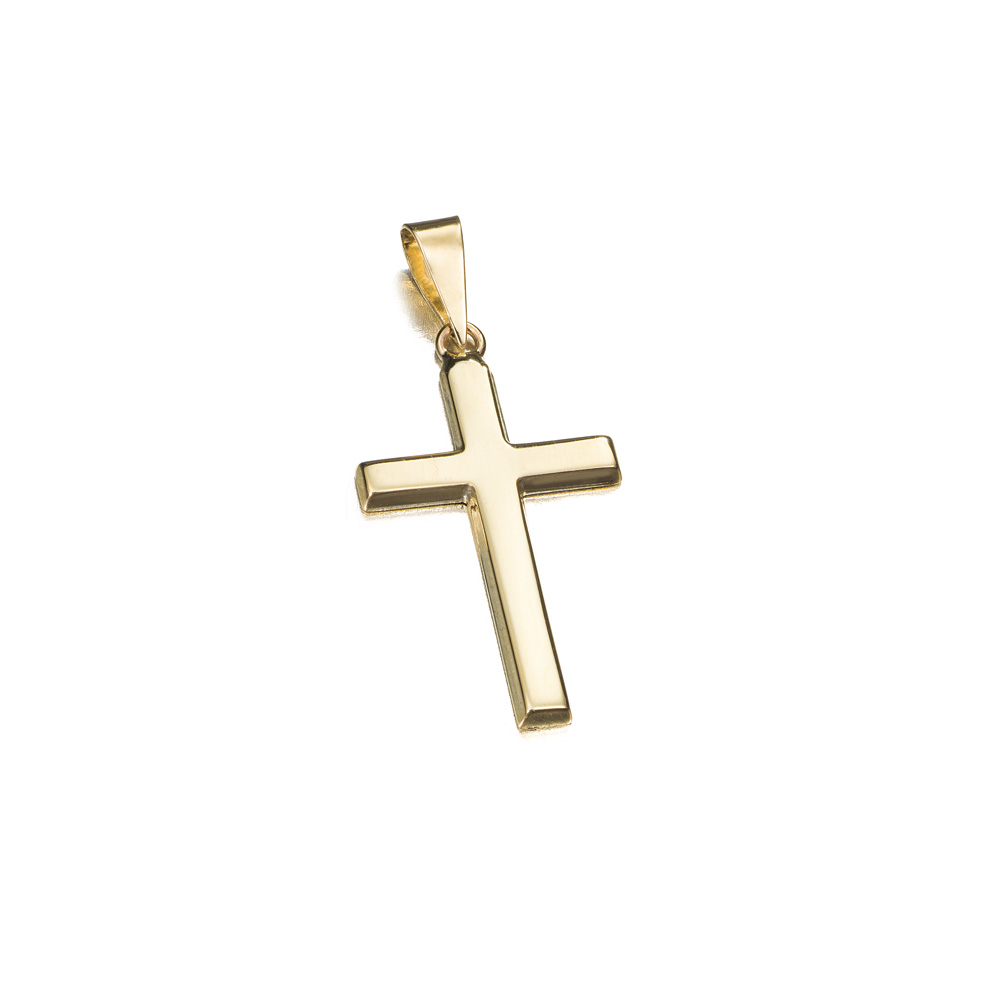 Cruz de oro 9K lisa plana 20x12 mm